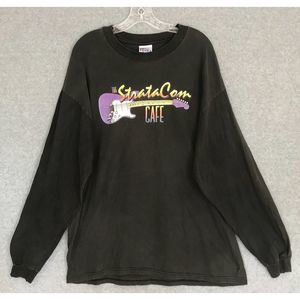 Cisco Systems Stratacom Cafe T-Shirt Mens XL Fastpacket Guitar Black Long Sleeve
